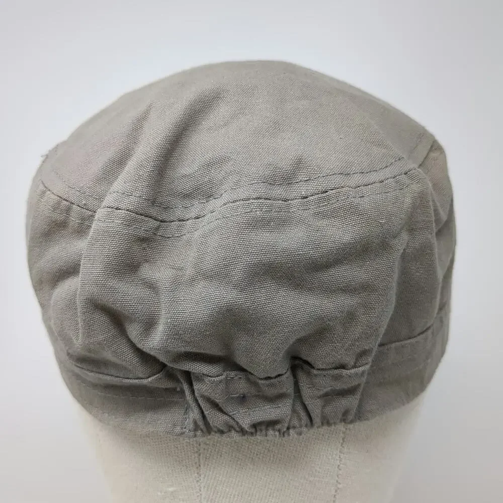 ALDO Army Cap Beige S 100% Cotton Striped Lining Elastic Back Lightweight Hat
